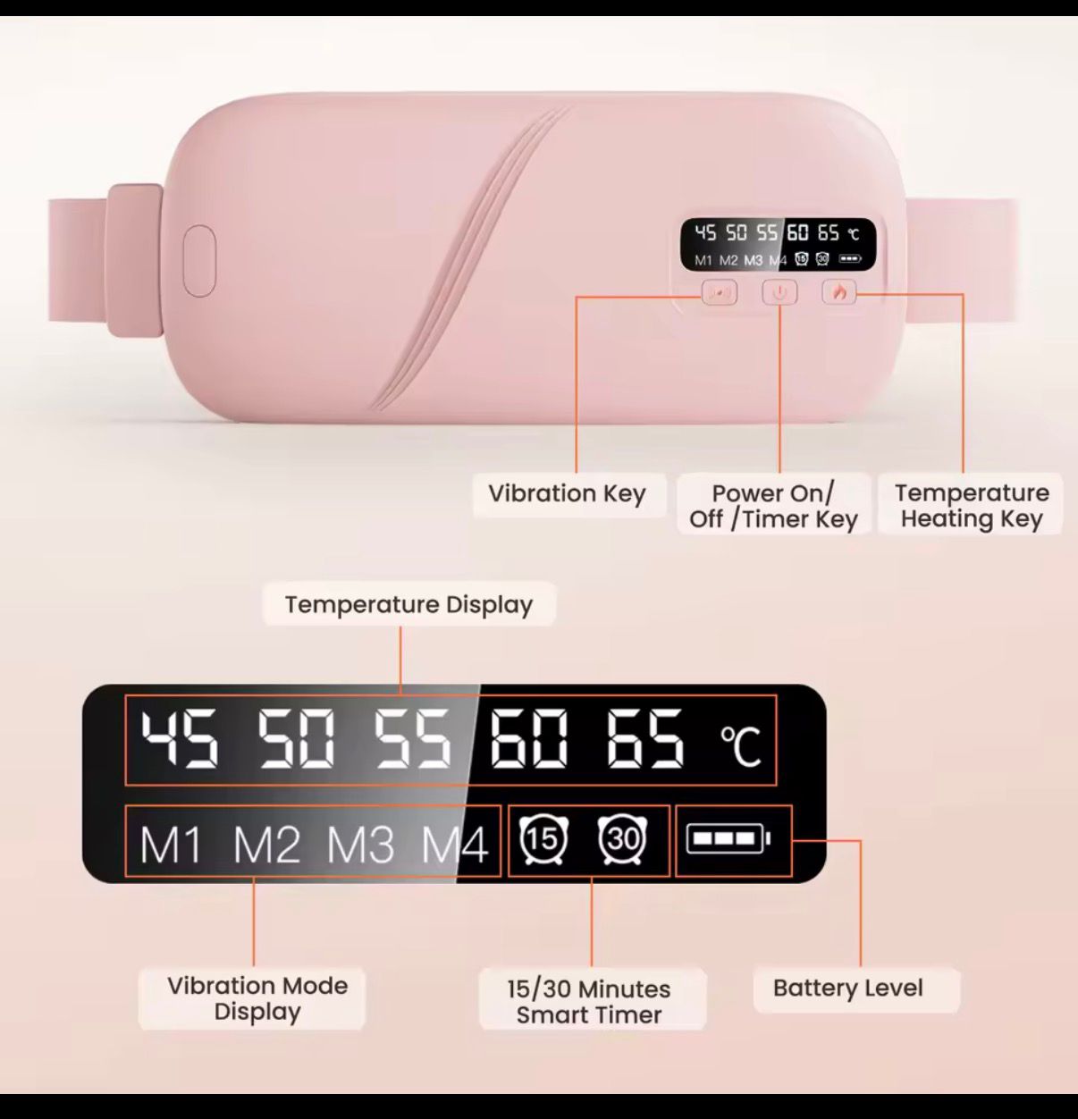 Women’s Period Pain Relief Belt – Electric Heating & Massage Pad for Abdominal Comfort