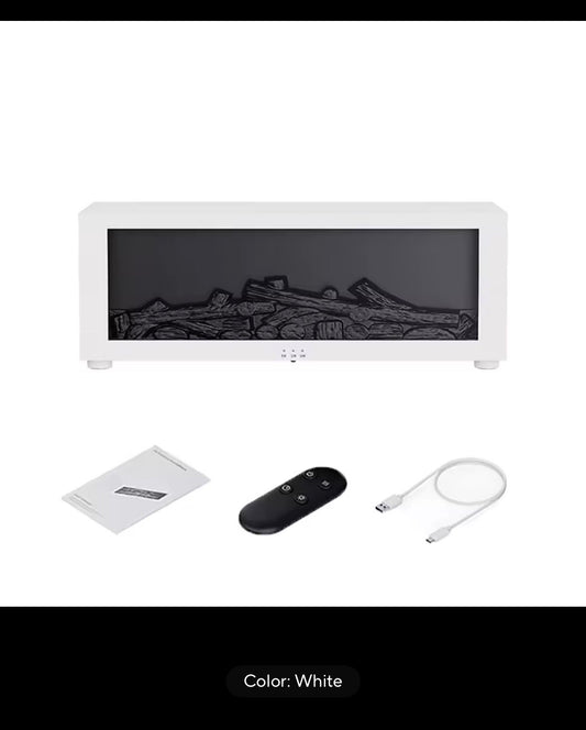 Air Humidifier and Essential Oil Diffuser – Flame Effect, LED Light & Remote