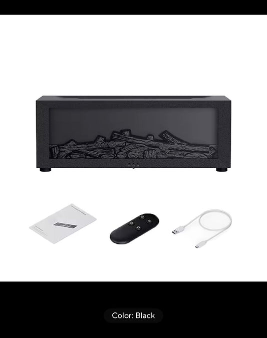 Air Humidifier and Essential Oil Diffuser – Flame Effect, LED Light & Remote
