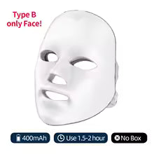 Wireless 7-Color LED Face & Neck Mask – Photon Therapy Skin Rejuvenation & Tightening Device