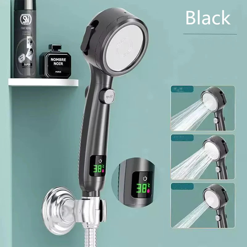 LED Digital Shower Head - High Pressure, Water Saving, Adjustable Spray