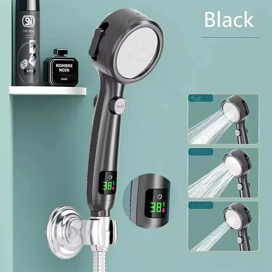 LED Digital Shower Head - High Pressure, Water Saving, Adjustable Spray