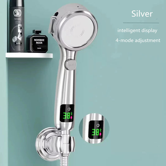 LED Digital Shower Head - High Pressure, Water Saving, Adjustable Spray