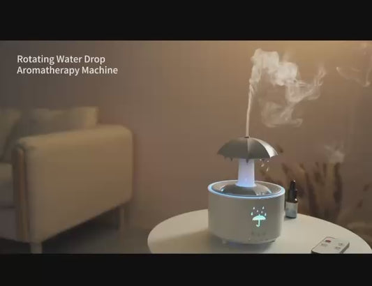 RainDrop™ LED Aroma Diffuser – Ultrasonic Humidifier with Colorful Light & Umbrella Design