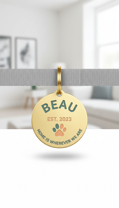 Personalized Pet ID Tag - Classic Gold Round