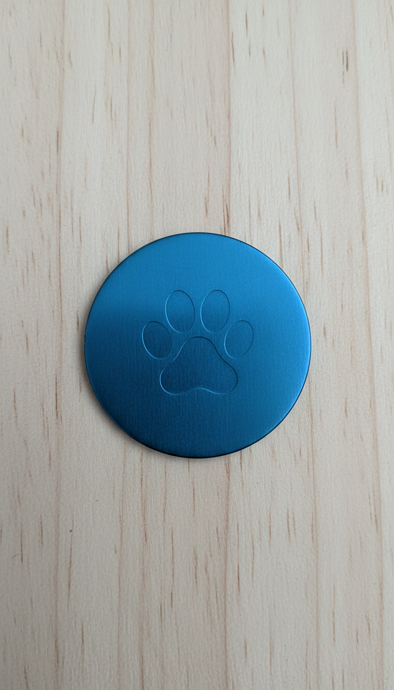 Personalized Pet ID Tag - Ocean Blue Aluminum