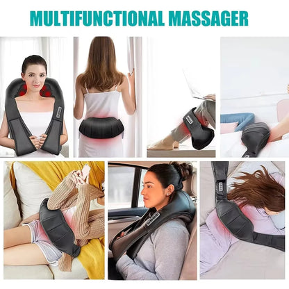 Neck & Shoulder Massager with Heat – Deep Kneading Relief Pillow