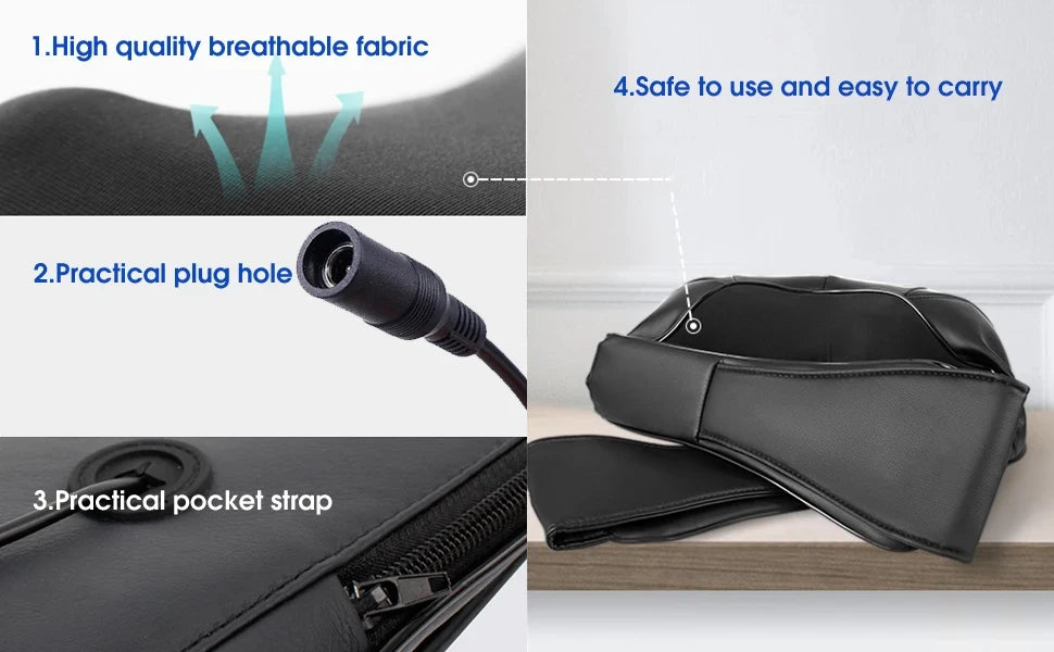 Neck & Shoulder Massager with Heat – Deep Kneading Relief Pillow