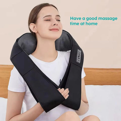Neck & Shoulder Massager with Heat – Deep Kneading Relief Pillow