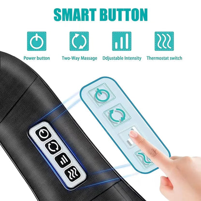 Neck & Shoulder Massager with Heat – Deep Kneading Relief Pillow
