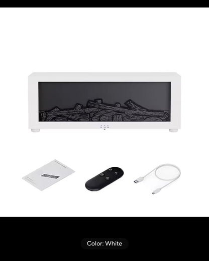 Air Humidifier and Essential Oil Diffuser – Flame Effect, LED Light & Remote