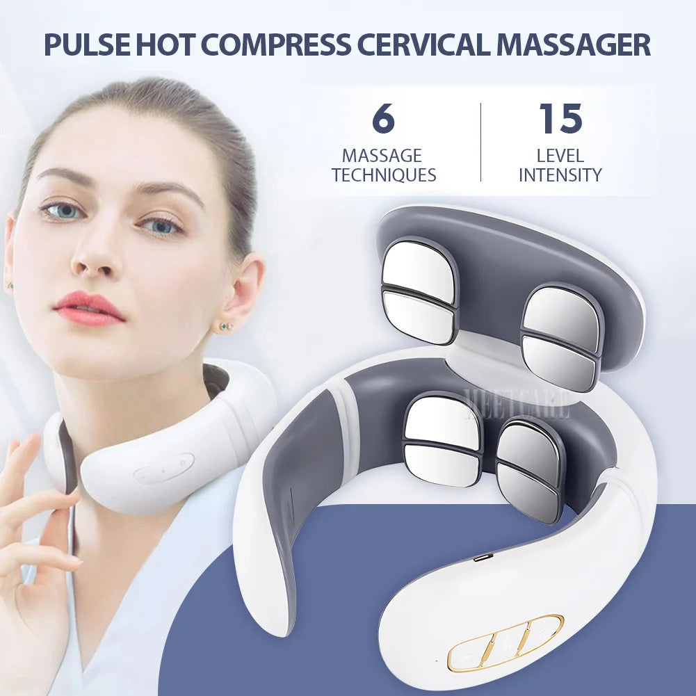 Smart Cervical & Shoulder Massager – Tens Pulse Therapy for Daily Well-Being