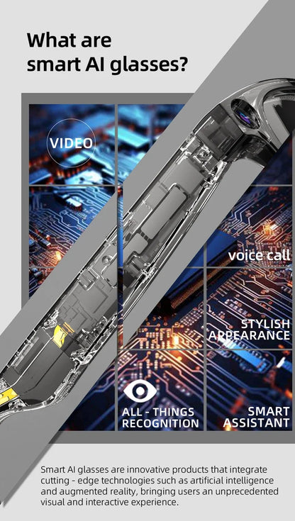 Smart AI Glasses 4K with 8MP HD Camera, Bluetooth Audio, Voice Calls & Real-Time Translation