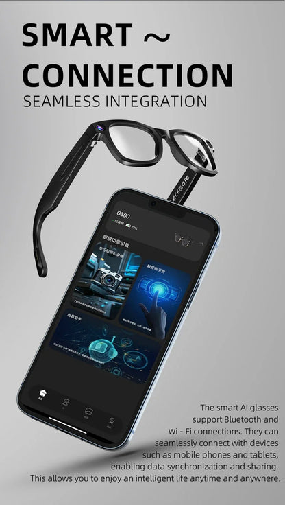 Smart AI Glasses 4K with 8MP HD Camera, Bluetooth Audio, Voice Calls & Real-Time Translation