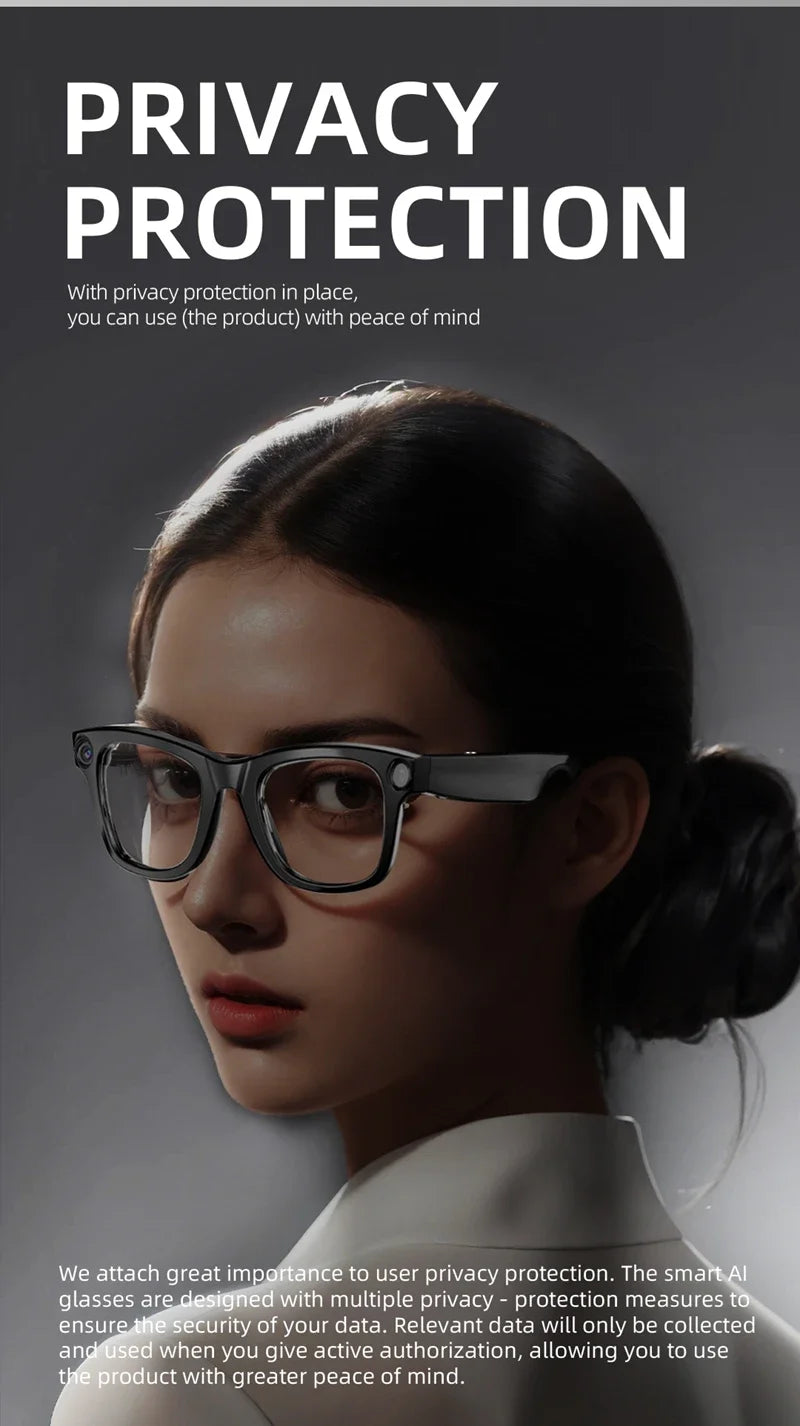 Smart AI Glasses 4K with 8MP HD Camera, Bluetooth Audio, Voice Calls & Real-Time Translation